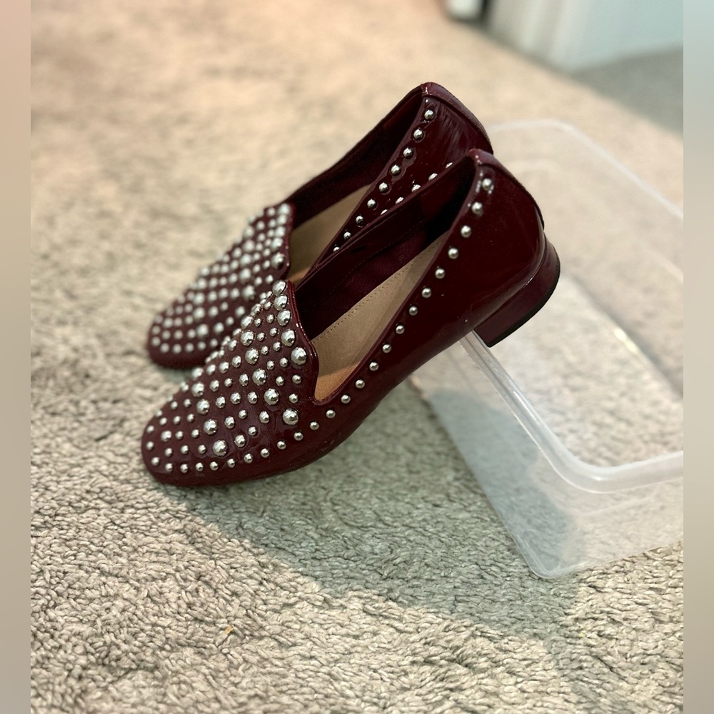 Patent Leather Berry-Colored Loafer.